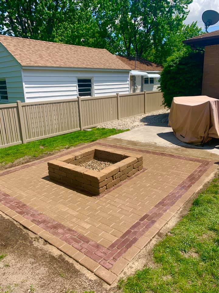 Mid Lakes Outdoor Contracting square fire pit project-2
