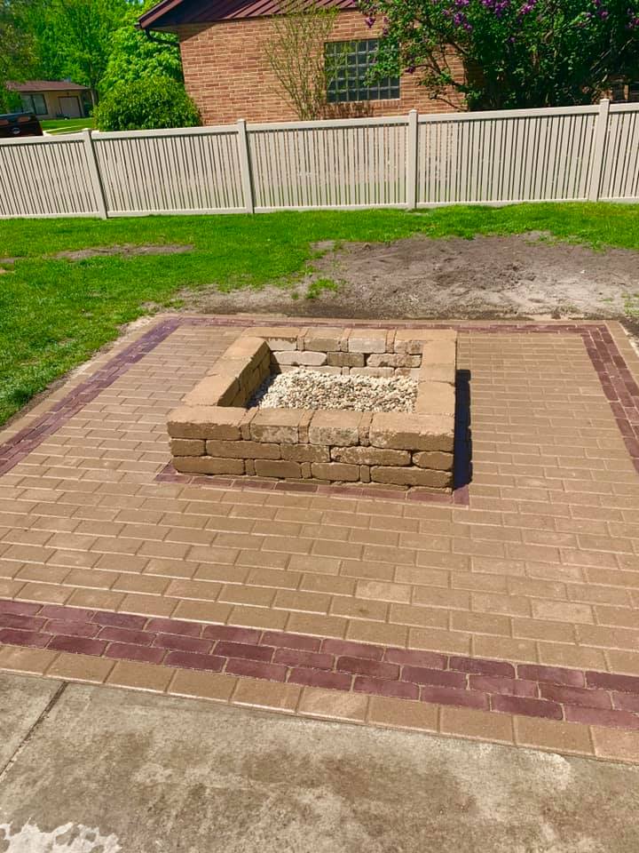 Mid Lakes Outdoor Contracting square fire pit project