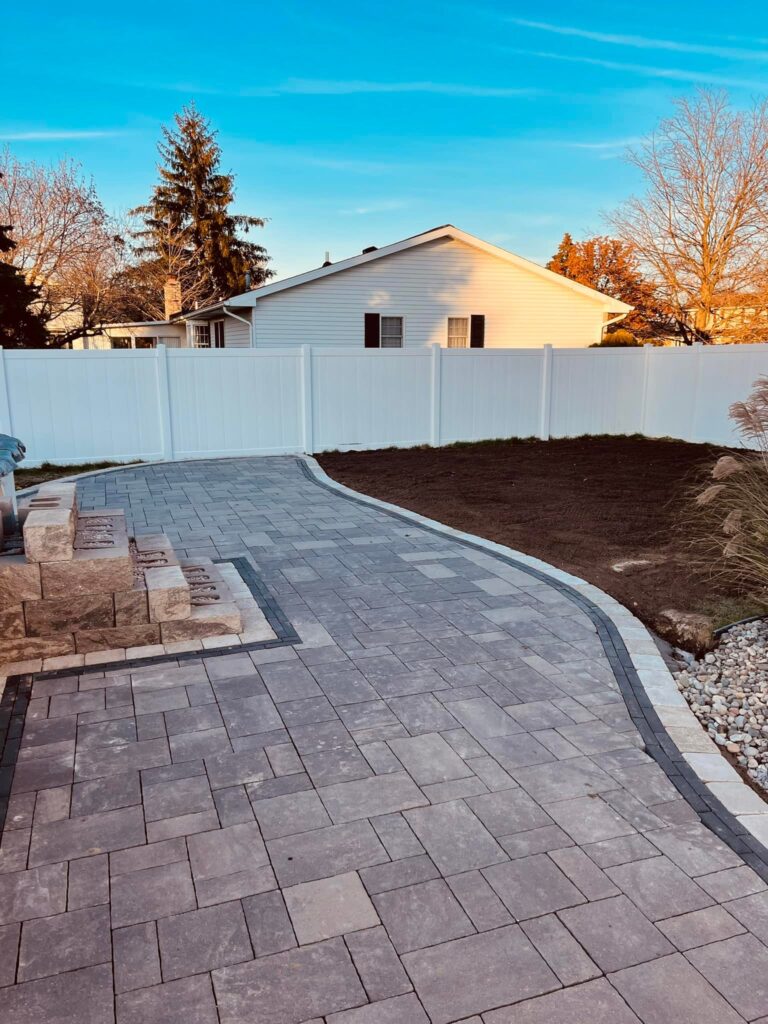 Mid Lakes Outdoor Contracting pool side pave patio project