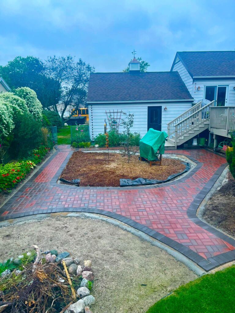 Mid Lakes Outdoor Contracting pool side pave patio project-3