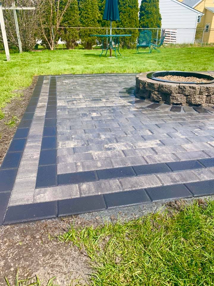 Mid Lakes Outdoor Contracting circle fire pit patio project-4
