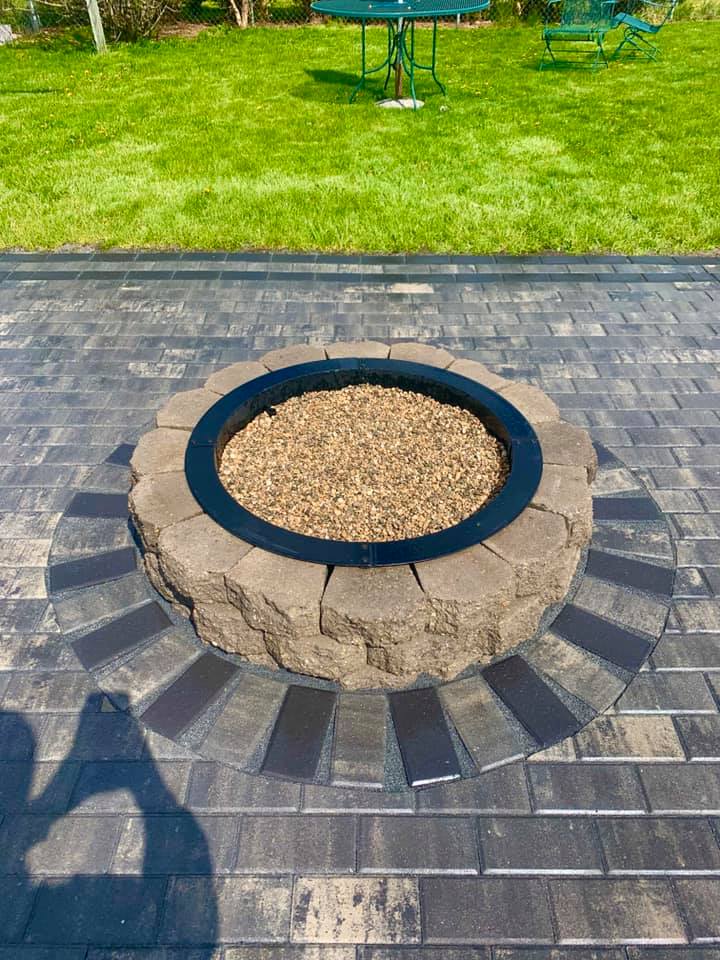 Mid Lakes Outdoor Contracting circle fire pit patio project-2